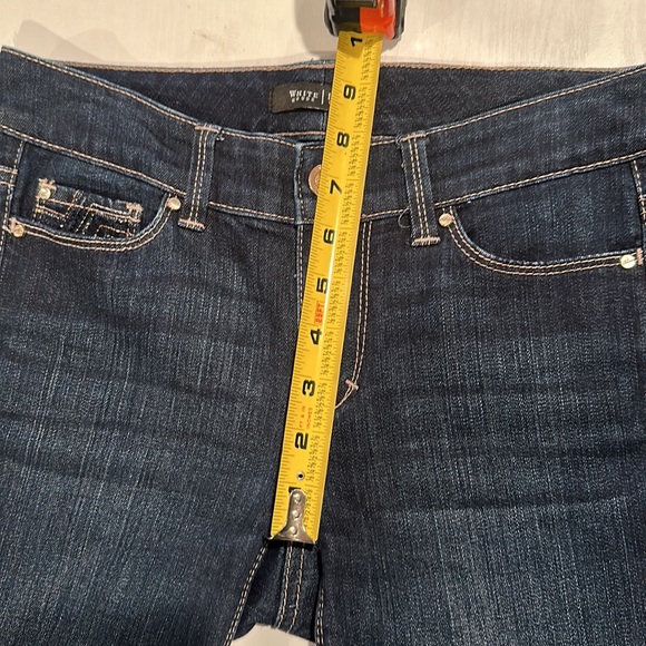 WHITE HOUSE BLACK MARKET Blanc Slim Crop Leg Jeans with Embellishments SZ 00 - Picture 8 of 12